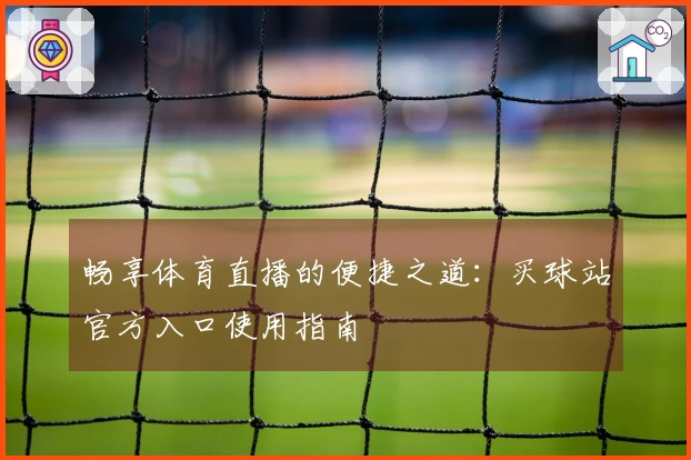 畅享体育直播的便捷之道：买球站官方入口使用指南